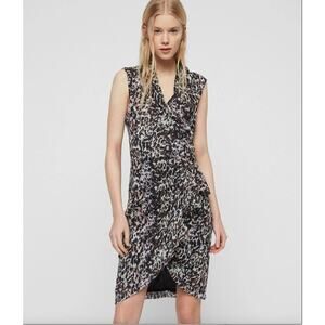 AllSaints Cancity Leofall Wrap Dress Size 6